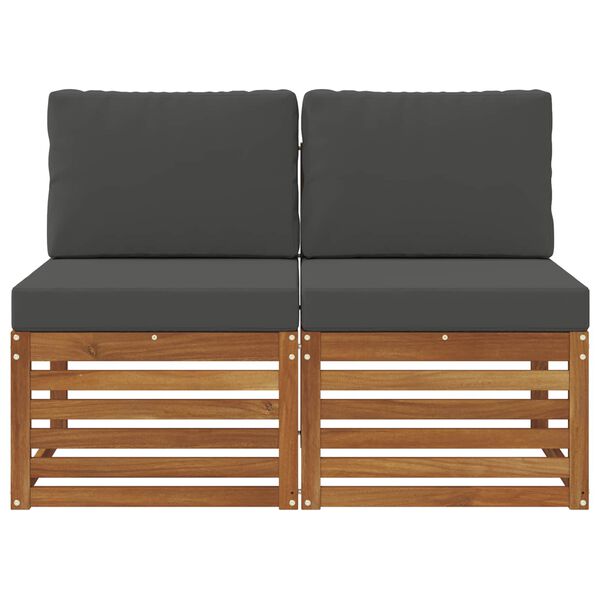 vidaXL 2 Sztuka Środkowa sofa ogrodowa Lite Drewno Akacji Naturalny