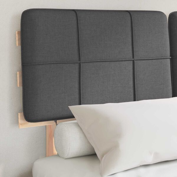 vidaXL Ramka ł&oacute;żka z tapicerowanym wezgłowiem Ciemnoszary 120 x 200 cm