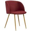 vidaXL Krzesła stołowe, 2 szt., winna czerwień, obite tkaniną