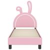 vidaXL Stelaż łóżka dla malucha z oparciem Różowy 70 x 140 cm PU
