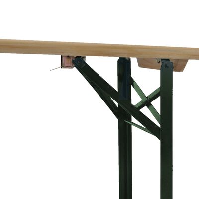 vidaXL Składany stół biesiadny z 2 ławkami, 220 cm, drewno jodłowe