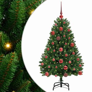 vidaXL Sztuczna choinka 120 cm 150 LED Ciepła biel PVC i stal zielony