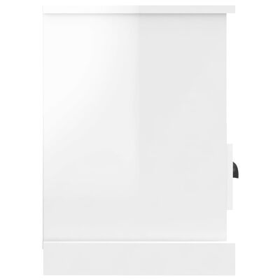 vidaXL Szafka pod TV, biała z połyskiem, 80x35x50 cm