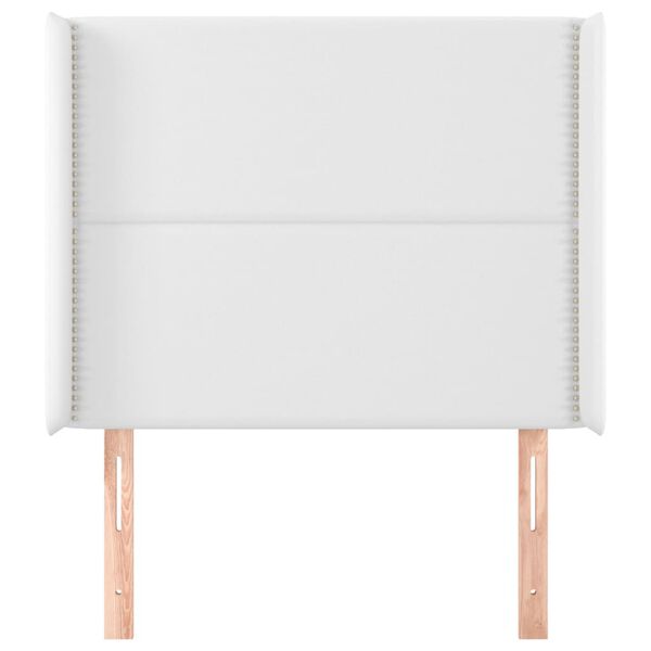 vidaXL Zagł&oacute;wek uszak, biały, 83x16x118/128 cm, sztuczna sk&oacute;ra