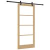 vidaXL Drzwi przesuwne ORKDAL Naturalny i czarny 93 x 211 cm
