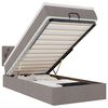 vidaXL Ł&oacute;żko otomana z materacem i LED, taupe, 90x200 cm, tkanina