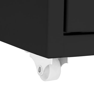 vidaXL Mobilna szafka kartotekowa, czarna, 28x41x109 cm, metalowa
