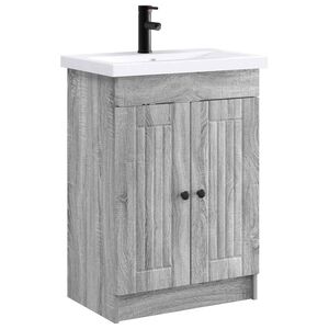 vidaXL Zestaw mebli łazienkowych Szary Sonoma 56 x 37,5 x 81 cm
