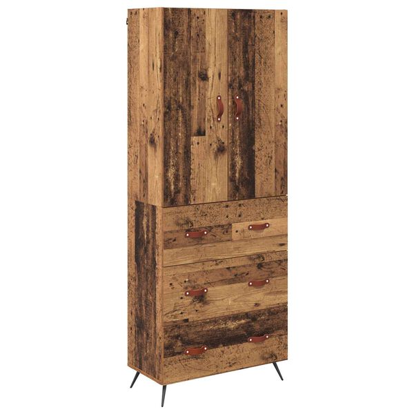 vidaXL Highboard Montowane na ścianie Stare drewno 69,5 x 34 x 180 cm