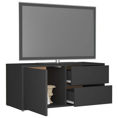 vidaXL Szafka pod TV, szara, 80x34x36 cm, materiał drewnopochodny
