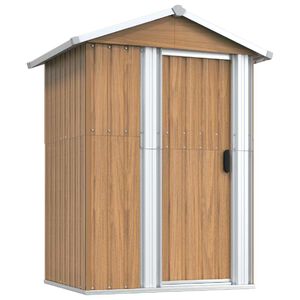 vidaXL Domek ogrodowy brązowy 126x97,5x177 cm ocynkowana stal