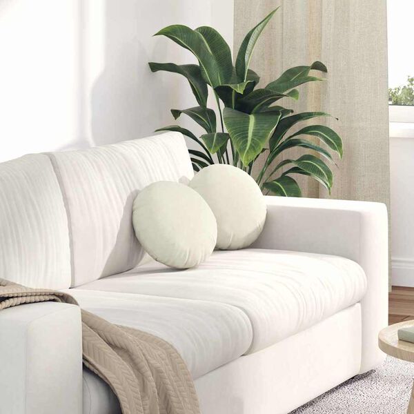 vidaXL Poduszki na siedziska 2 pcs Kremowy &Oslash; 40 x 13 cm Aksamit