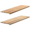 vidaXL Parapety 2 szt., surowe, 140x40x2 cm, lite drewno dębowe