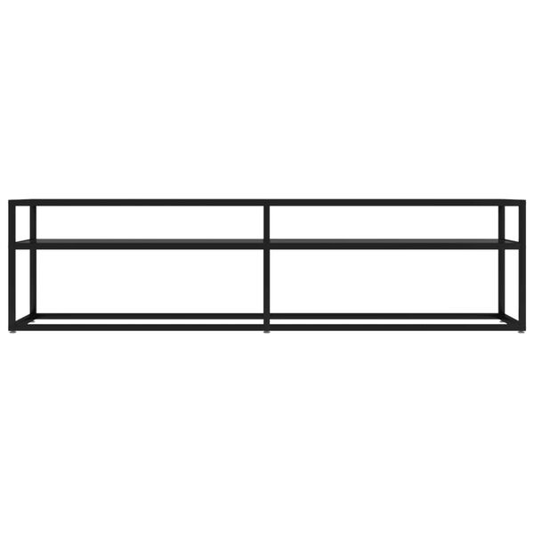 vidaXL Szafka pod TV, czarna, 160x40x40,5 cm, hartowane szkło