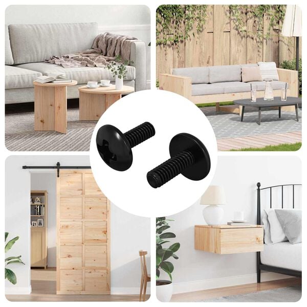 vidaXL Śruby osłonowe 2 pcs Czarny M4 x 10 mm Stal