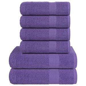 vidaXL 6-cz. zestaw ręcznik&oacute;w, FROGN, fioletowy, 360 g/m&sup2;