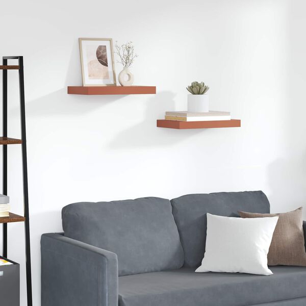 vidaXL P&oacute;łka ścienna z przechowywaniem 2 pcs Czerwony 40 x 23,5 x 4 cm