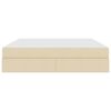 vidaXL Ł&oacute;żko z miejscem na przechowywanie i materacem Kremowy