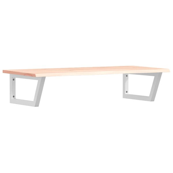 vidaXL P&oacute;łka ścienna pod umywalkę, stal i lite drewno dębowe