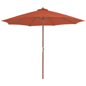 vidaXL Parasol ogrodowy na drewnianym słupku, 300 cm, terakota
