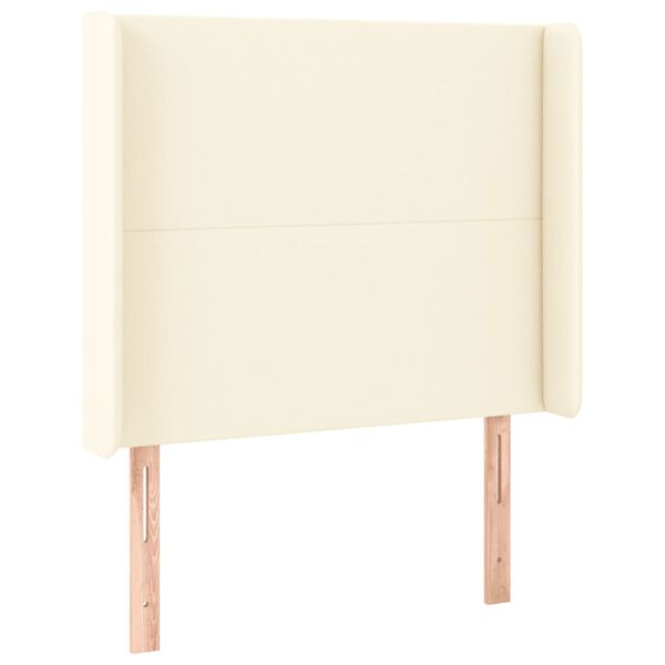 vidaXL Zagł&oacute;wek do ł&oacute;żka z LED kremowy 103x16x118/128cm sztuczna sk&oacute;ra