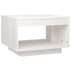 vidaXL Stolik kawowy, biały, 50x50x33,5 cm, lite drewno sosnowe