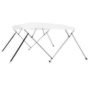 vidaXL Bimini, daszek do łodzi, 4 pałąki, biały, 243x180x137 cm