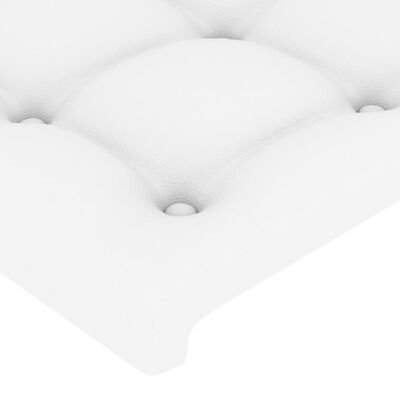 vidaXL Rama łóżka z zagłówkiem, biała, 140x200cm, obita sztuczną skórą