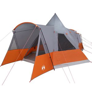vidaXL Namiot Teepee dla 8 os&oacute;b 8-osobowy Szary i pomarańczowy