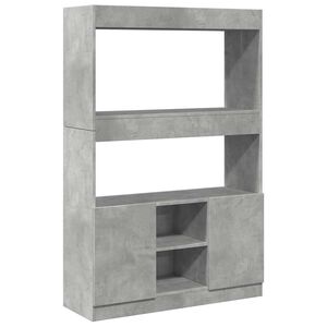 vidaXL Kredens, szarość betonu, 92x33x140 cm, materiał drewnopochodny