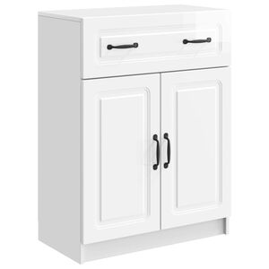 vidaXL Bufet Biały wysoki połysk 66 x 34,5 x 87 cm Drewno inżynieryjne