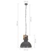 vidaXL Industrialna lampa wisząca, 25 W, szara, okrągła, 42 cm, E27