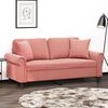 vidaXL 2-osobowa sofa z poduszkami, r&oacute;żowa, 140 cm, aksamit