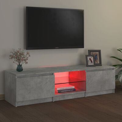 vidaXL Szafka pod TV z LED, szarość betonu, 140x40x35,5 cm