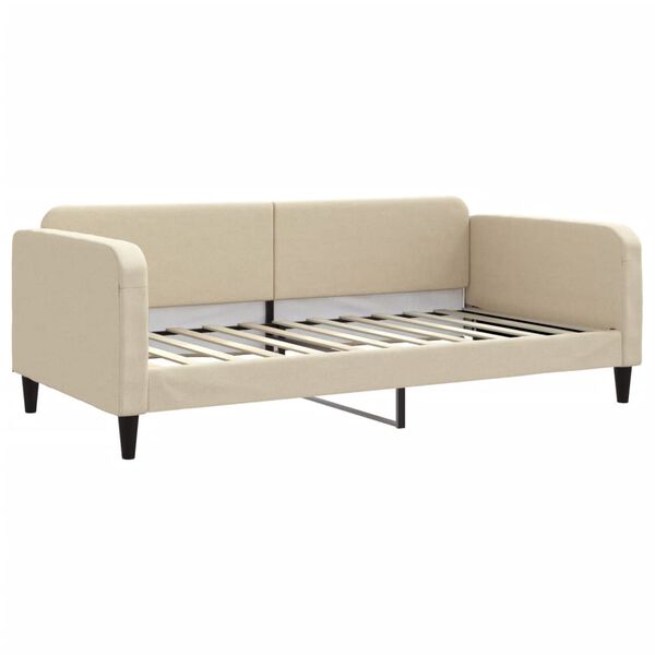 vidaXL Sofa z materacem do spania, kremowa, 100x200 cm, tkanina