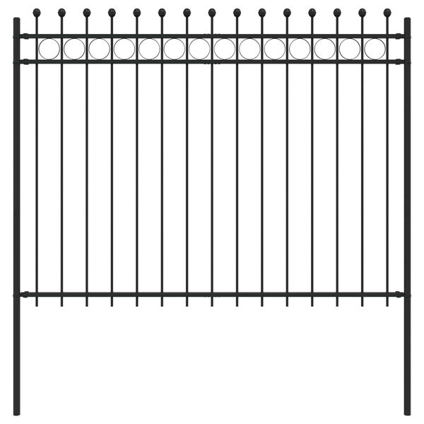 vidaXL Ogrodzenie Ring Czarny 200 x 200 cm Stal malowana proszkowo