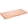 vidaXL Blat do stołu, jasnobrązowy, 80x40x(2-4)cm, lite drewno dębowe