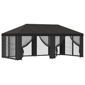 vidaXL Altana z bokami 6 x 3 m antracytowy Poliester i Stal 190