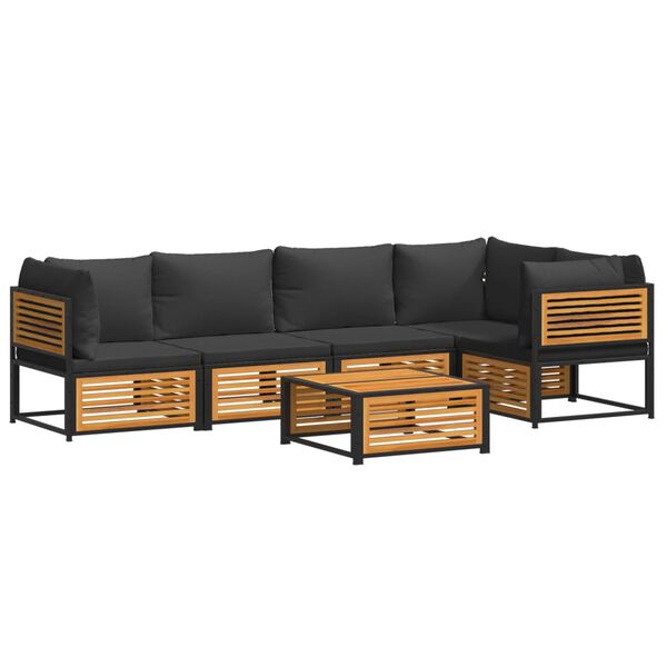 vidaXL 6-cz. zestaw wypoczynkowy do ogrodu, z poduszkami, akacjowy