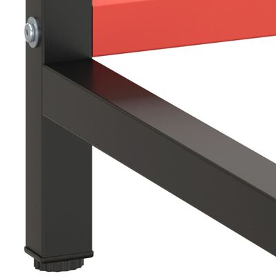 vidaXL Rama do stołu roboczego, czerwono-czarna, 220x57x79 cm, metal