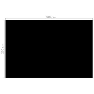 vidaXL Pokrywa na basen, czarna, 300 x 200 cm, PE