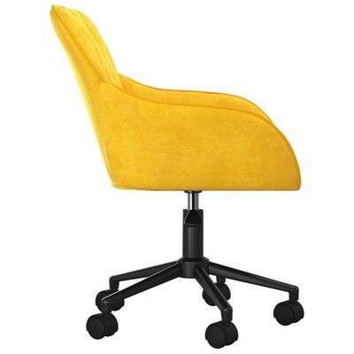 vidaXL Obrotowe krzesło biurowe, żółte, tapicerowane aksamitem
