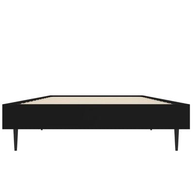 vidaXL Rama łóżka, czarna, 75x190 cm, materiał drewnopochodny