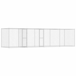 vidaXL Klatka dla psa Srebrny 600 x 200 x 200 cm Stal Galwanizowana