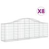 vidaXL Kosze gabionowe, 8 szt, 200x30x60/80 cm, galwanizowane żelazo