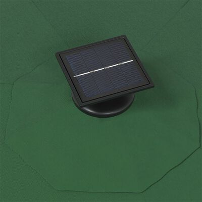 vidaXL Parasol ścienny z LED, na metalowym słupku, 300 cm, zielony