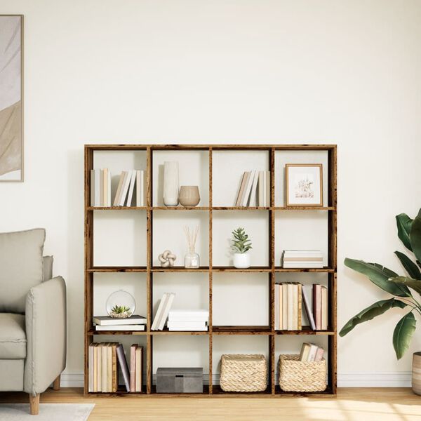 vidaXL Regał, stare drewno, 137,5x29x137,5 cm, materiał drewnopochodny