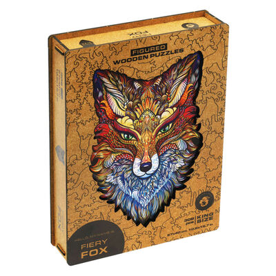 UNIDRAGON 308-cz., drewniane puzzle Fiery Fox, King Size, 27x40 cm