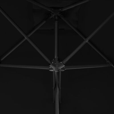 vidaXL Parasol ogrodowy na stalowym słupku, czarny, 300x230 cm
