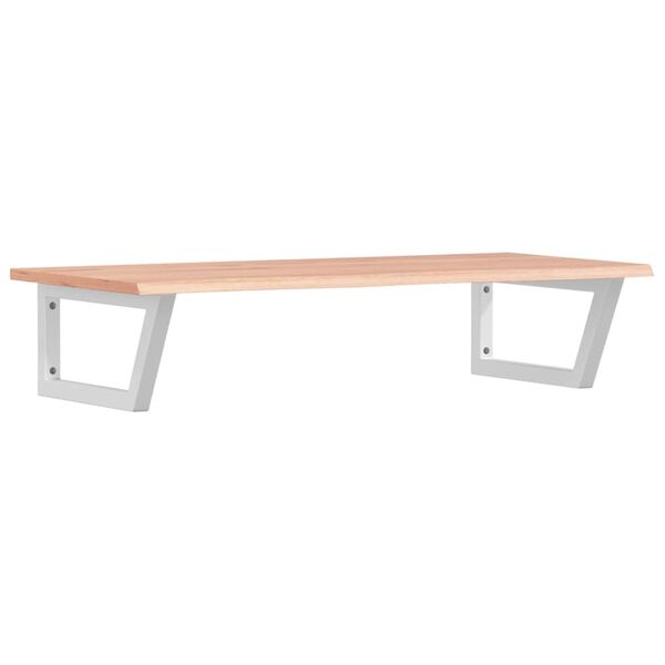 vidaXL P&oacute;łka ścienna pod umywalkę, stal i lite drewno dębowe